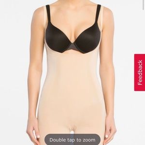 Spanx open-bust mid-thigh bodysuit